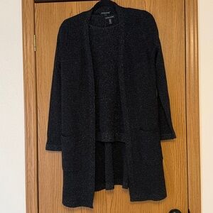 EILEEN FISHER 2 piece set- merino wool/metallic shirt+cardigan size PM